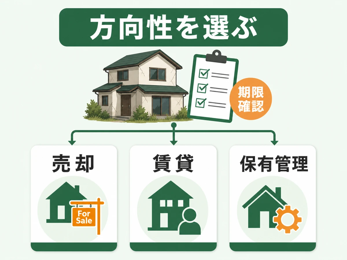 空き家活用で売却・賃貸・保有管理の方向性を選ぶ判断チャート