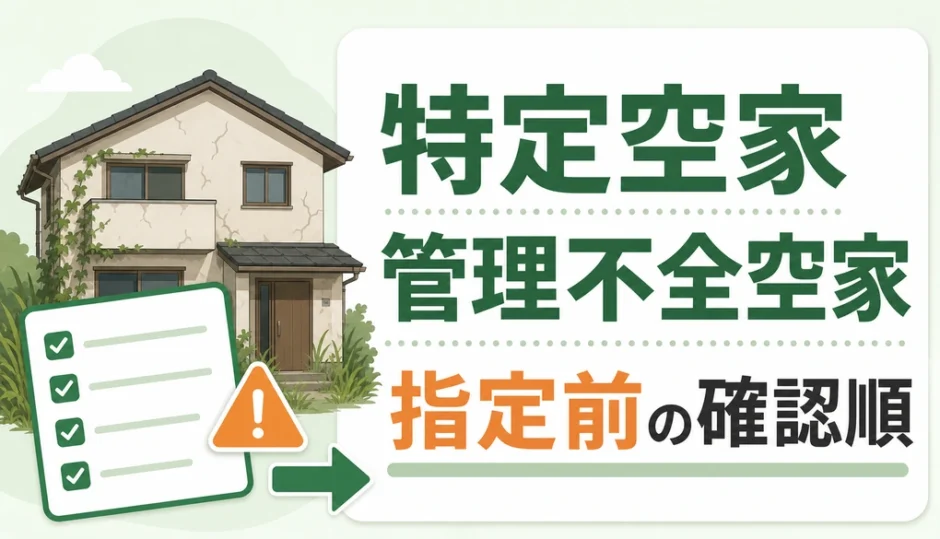 特定空家と管理不全空家の違いと指定前の確認順