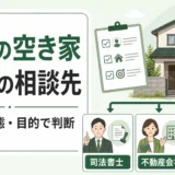 実家の空き家の最初の相談先を名義・状態・目的で判断する図解
