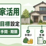 空き家活用の目標設定を手残り・手間・期限で整理する図解