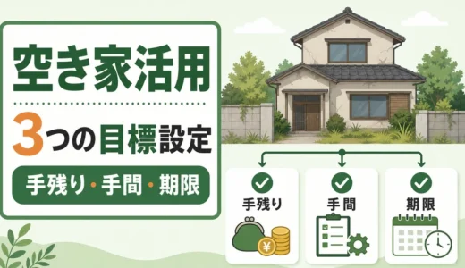 空き家活用の目標設定｜手残り・手間・期限で売却・賃貸を決める