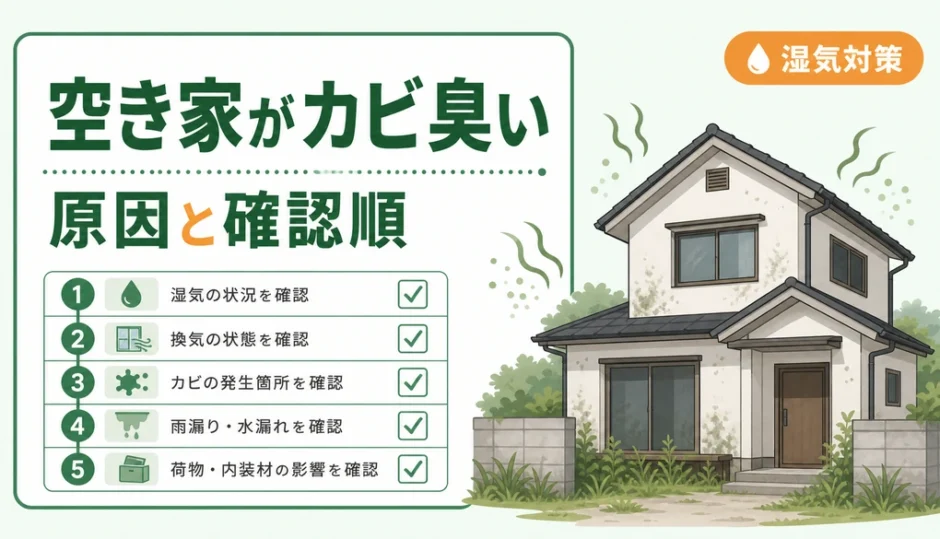 空き家がカビ臭い原因と確認順を示すサムネイル