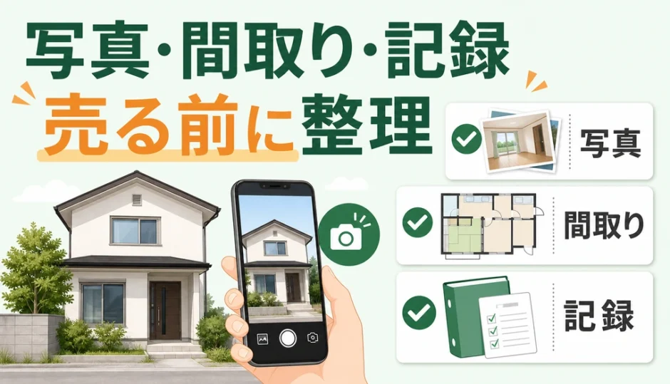 空き家を売る・貸す前に写真、間取り図、記録を整理する説明画像