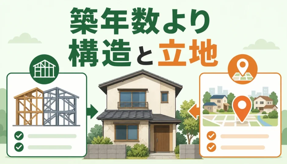 築年数より構造と立地を重視して空き家活用を判断する図