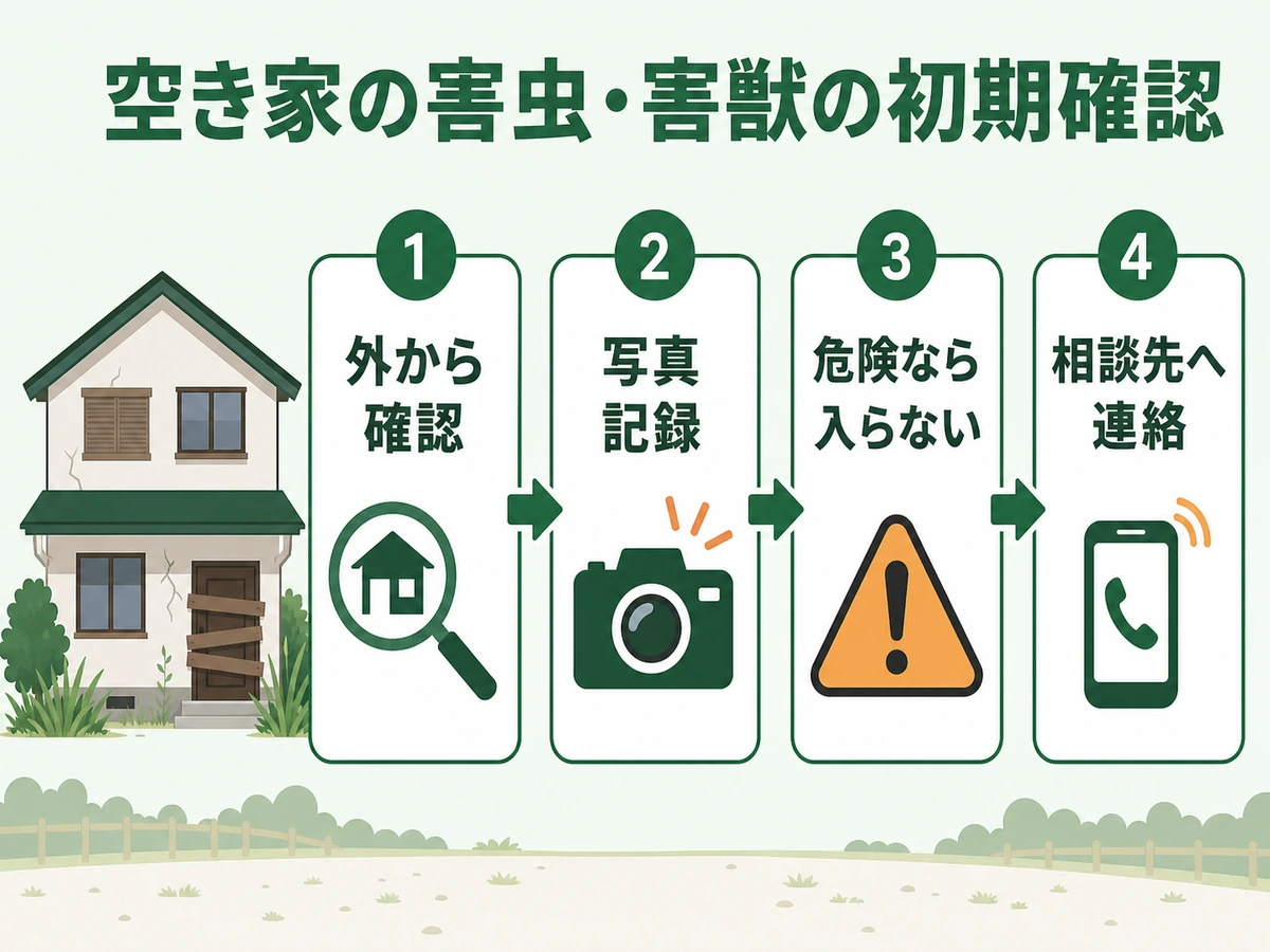 空き家で害虫や害獣の気配を見つけたときの初動確認フロー
