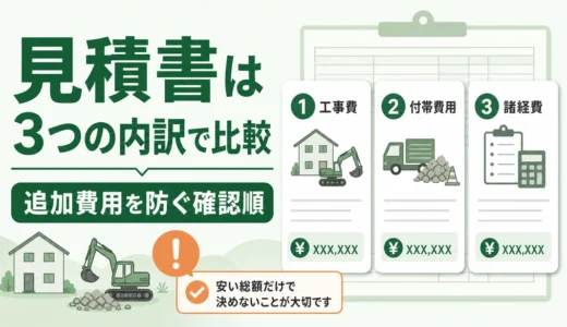 空き家工事の見積もりは総額だけで選ばない｜内訳と追加条件の確認順