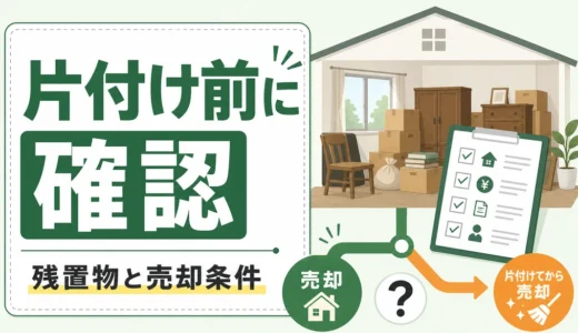 空き家の残置物は片付け前に確認｜売却方法と契約の注意点