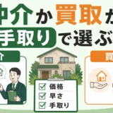 空き家売却は仲介と買取どっちかを手取りで選ぶ比較イメージ