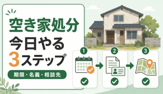 空き家を早く処分する3ステップ｜名義・期限・相談先の確認順