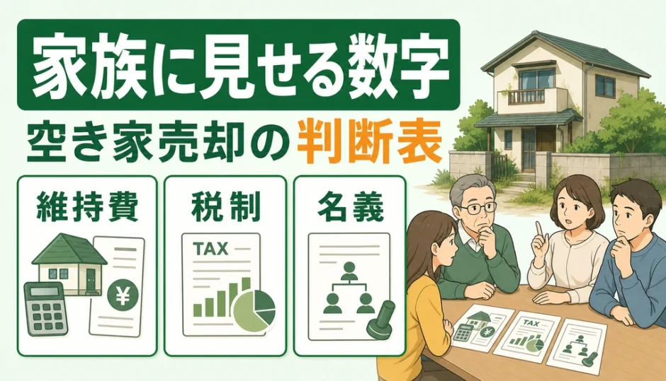 家族に見せる空き家売却の判断材料を示す図