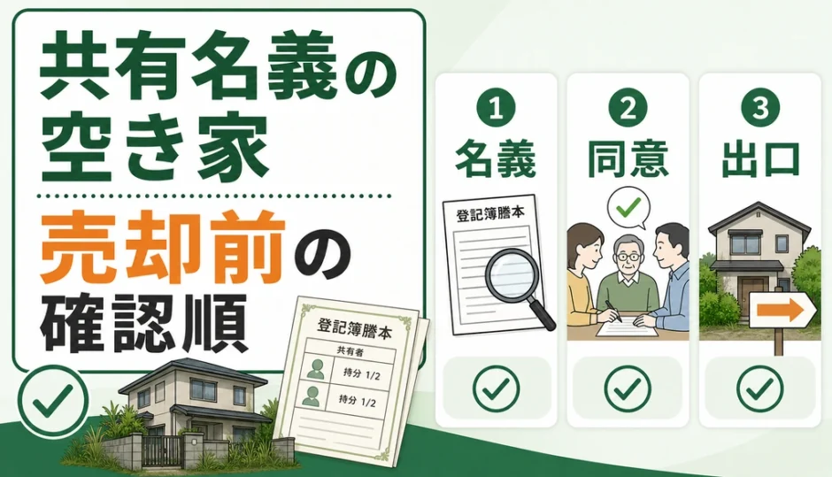 共有名義の空き家を売却する前に名義・同意・出口を確認する流れ