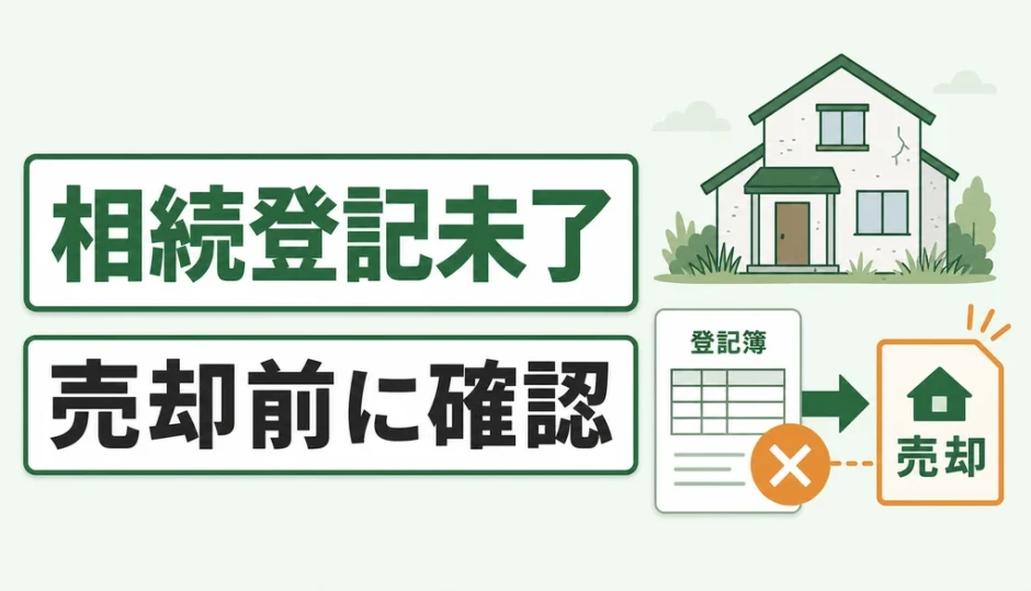 相続登記未了の空き家を売却前に確認することを示す画像