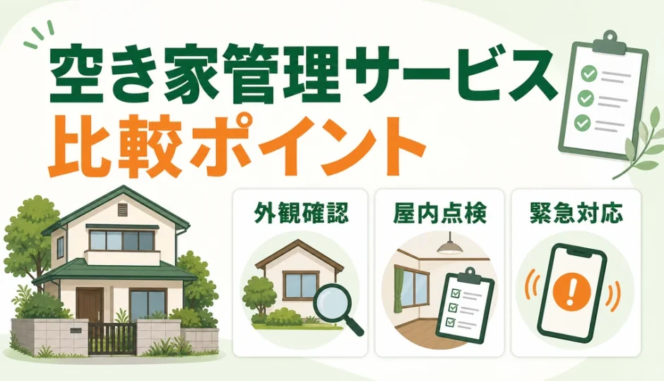 空き家管理サービスの比較ポイントを示すアイキャッチ画像