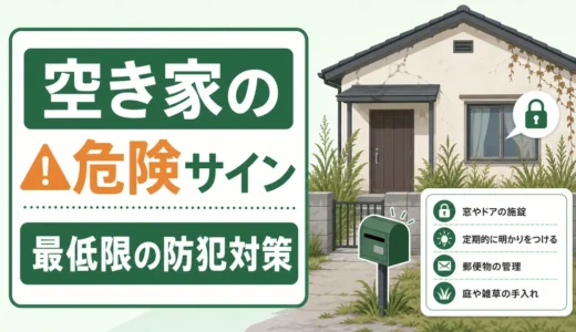 空き家泥棒が狙う危険サインは？最低限の防犯対策と確認順