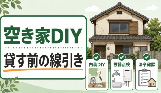 空き家DIYリノベで貸す前に｜できる範囲と法令確認