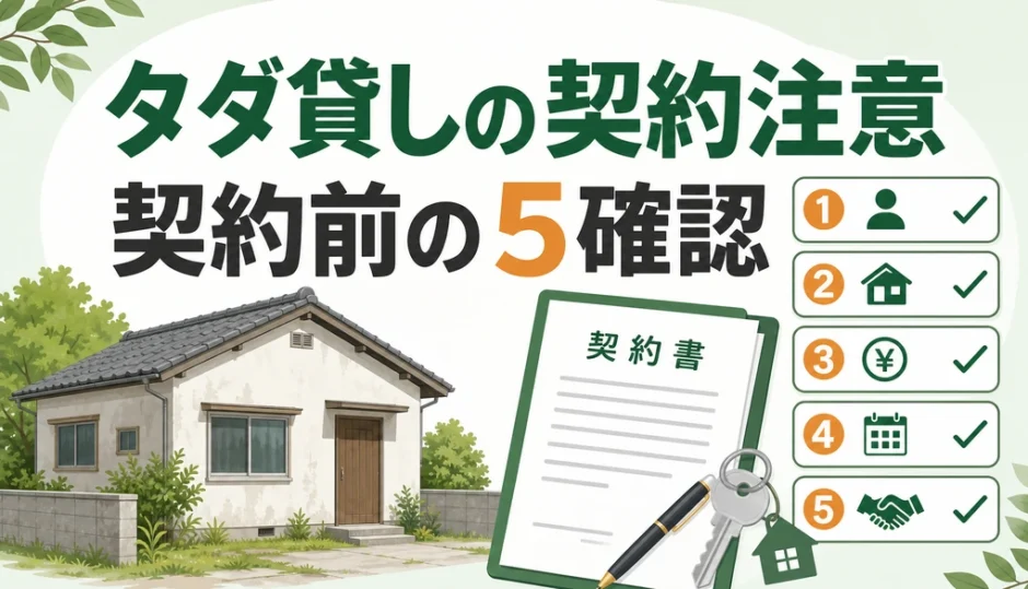 空き家をタダで貸す前に確認したい契約注意のサムネイル