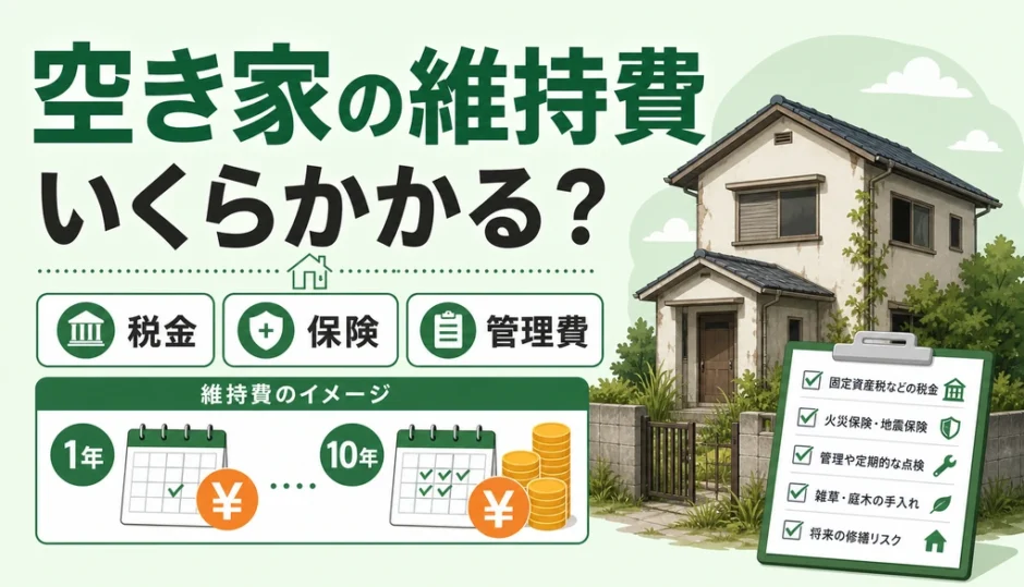 空き家の維持費はいくらかかるかを示すサムネイル画像