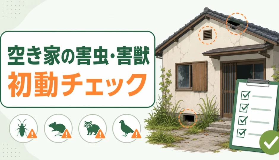 空き家の害虫・害獣の初動チェックを示すサムネイル