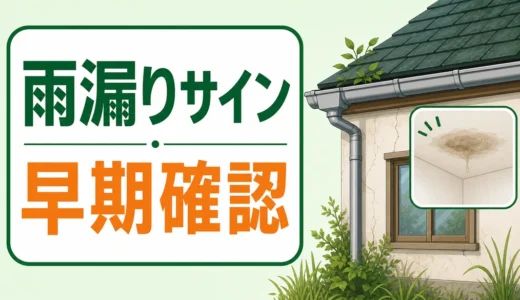 空き家の雨漏りサイン5つ｜放置前に確認する順番と相談目安