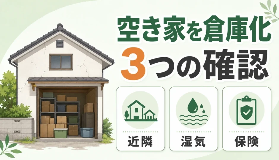 空き家を倉庫に使う前に確認する近隣・湿気・保険の注意点