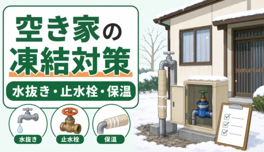 空き家の水道管凍結対策｜水抜き・止水栓・破裂前の確認順