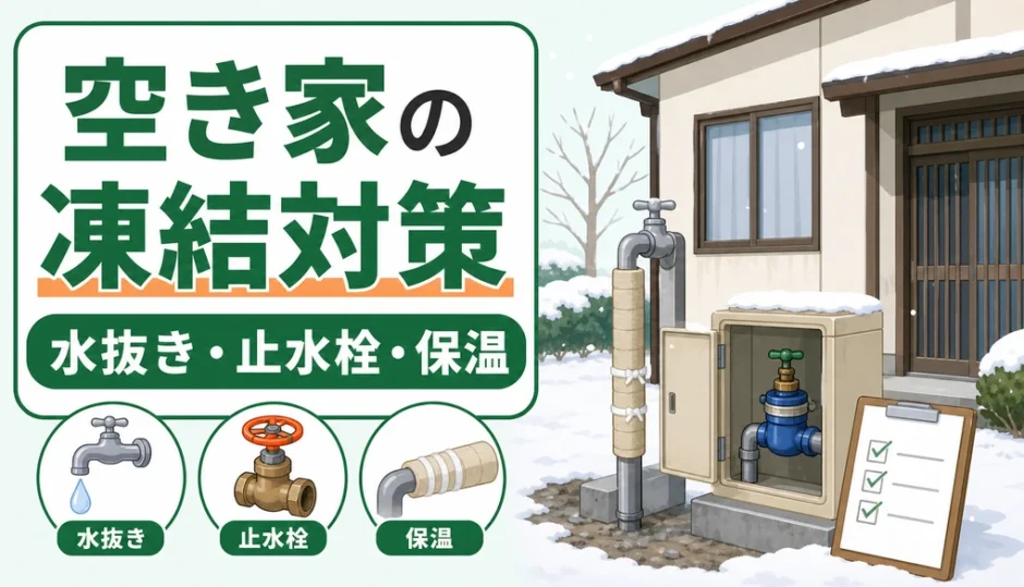 空き家の水道管凍結対策で確認する水抜き・止水栓・保温