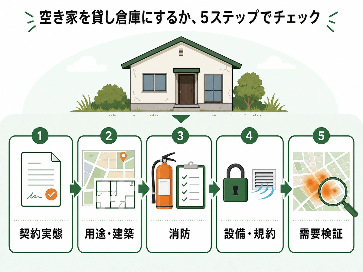 空き家の貸収納を始める前に契約実態から需要検証まで確認する5段階