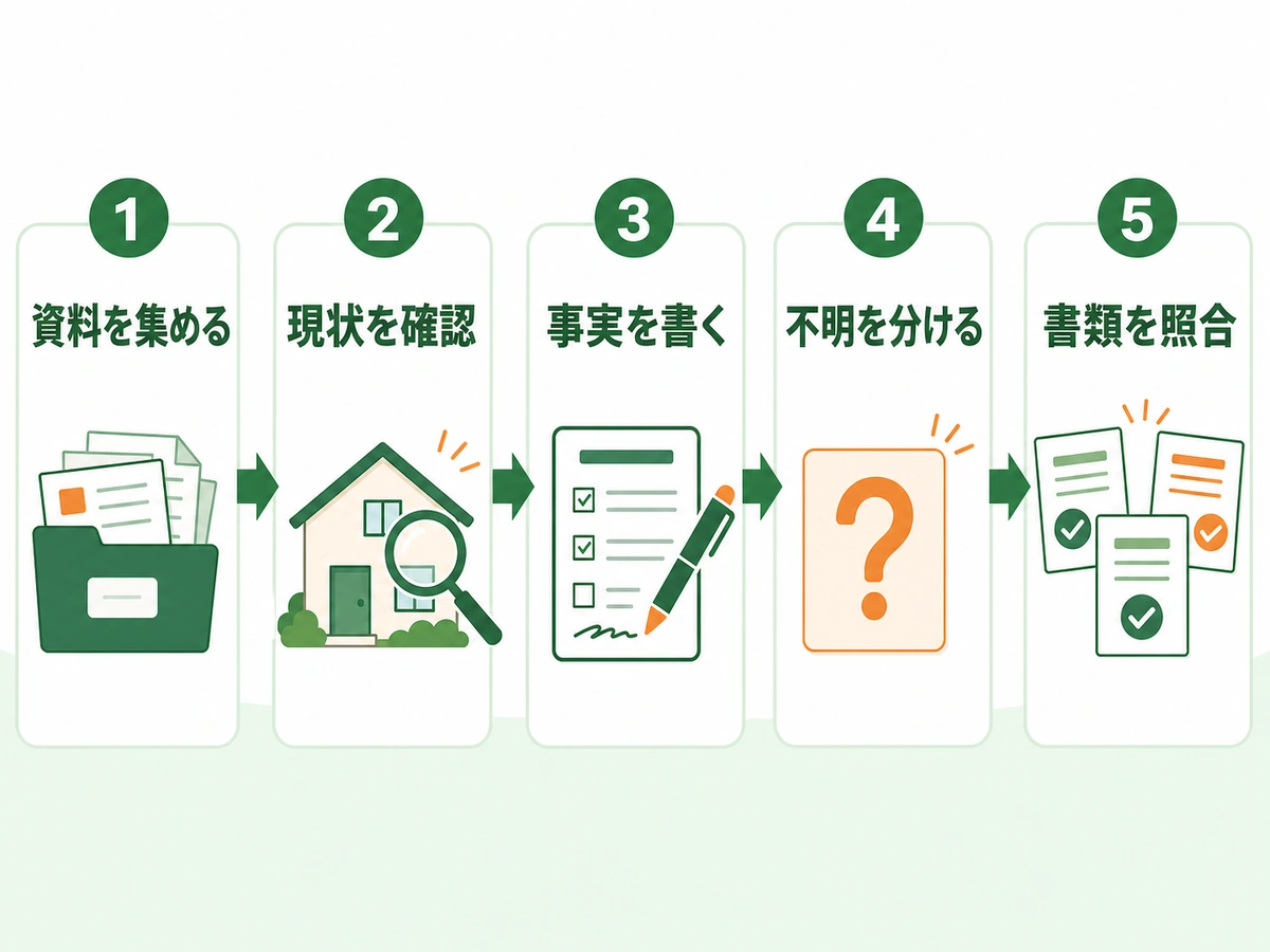 空き家売却の告知書を作る5段階の確認順