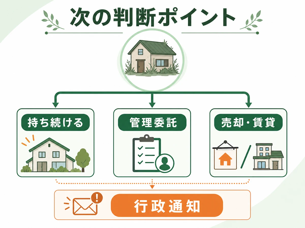 空き家を持ち続けるか委託や売却を考える判断ポイント