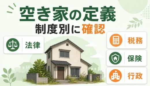 空き家の定義は制度で変わる｜法律・税務・保険の確認順