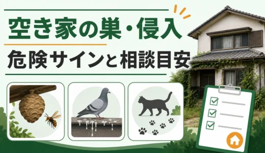 空き家のスズメバチ・鳩・野良猫対策｜危険サインと相談目安
