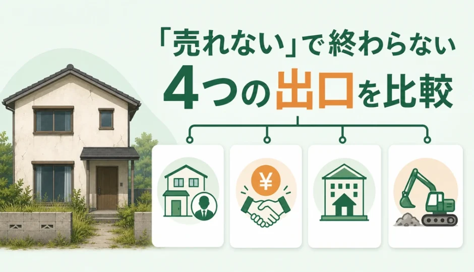 売れないと言われた空き家の4つの出口を比較する図