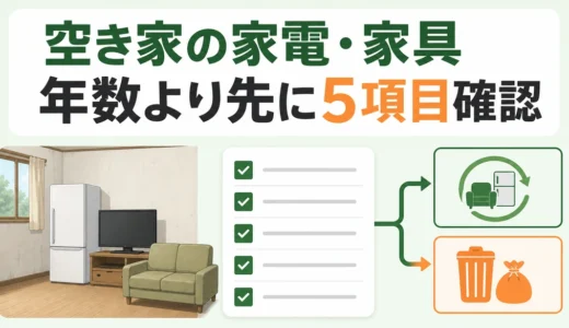 空き家の家電・家具は何年使える？放置年数より先に見る再使用・処分の基準