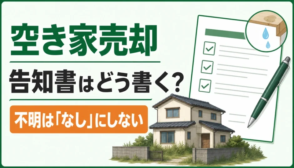空き家売却の告知書の書き方と不明項目の注意を示すサムネイル