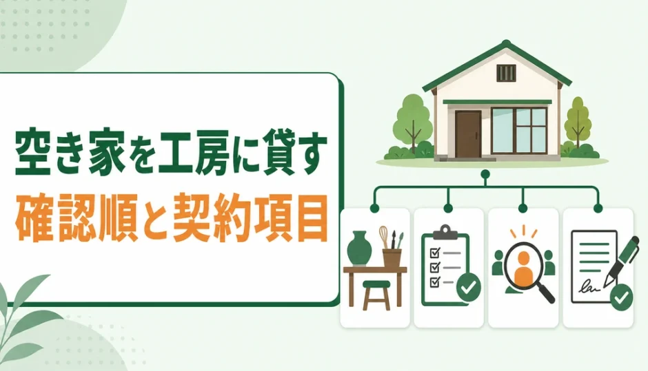 空き家をアトリエ・工房として貸す前の確認順と契約項目