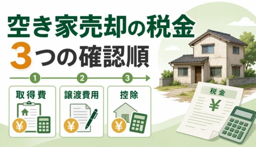 空き家売却の税金はいくら？譲渡所得の計算と3,000万円控除