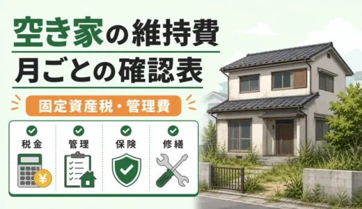 空き家の維持費は月いくら？固定資産税・管理費の確認順