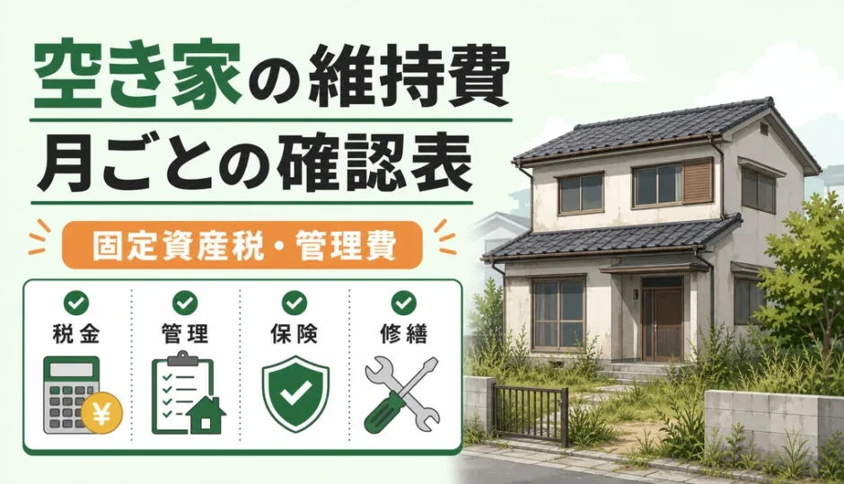空き家の維持費を月ごとに確認する表のサムネイル