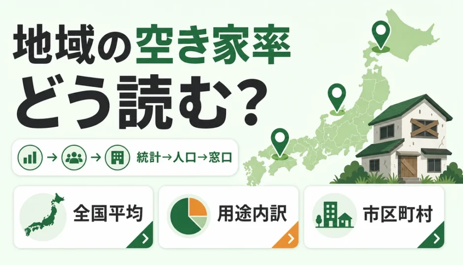 地域の空き家率の読み方と統計確認の流れを示す図