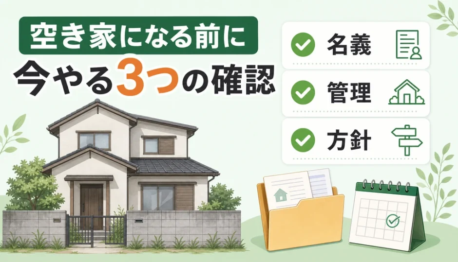 空き家になる前に名義・管理・方針を確認するチェックリストのイメージ