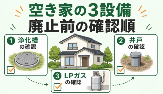 空き家の浄化槽・井戸・プロパンガス｜廃止手続きと確認順
