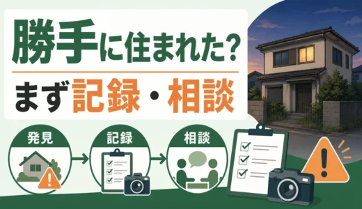 空き家に勝手に人が住んでいた時の初動を示す図解サムネイル