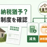 空き家の固定資産税で減免・納税猶予・住宅用地特例を確認する図