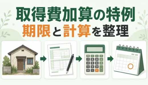 相続した空き家の取得費加算の特例｜計算・期限・3,000万円控除との違い