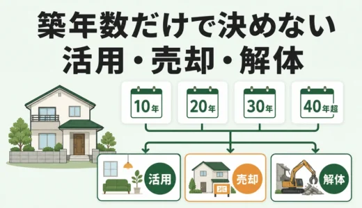 築10年・20年・30年・40年超の空き家｜活用・売却・解体の判断基準