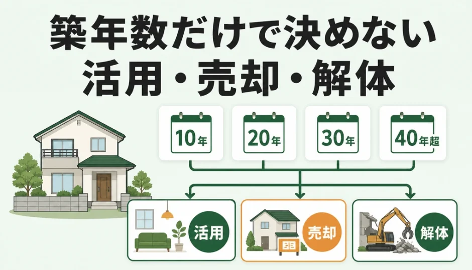 築年数だけで決めず空き家の活用・売却・解体を比較する考え方