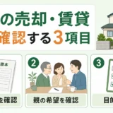 実家の売却・賃貸前に名義・本人の希望・利用目的を確認することを示す図