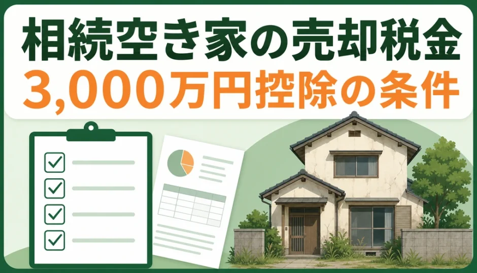 相続した空き家の売却税金と3,000万円特別控除の条件