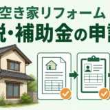 空き家リフォームの減税・補助金を申請する順番を示す図