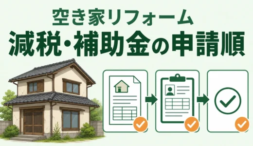 空き家リフォームの減税・補助金｜2026年の条件と申請順